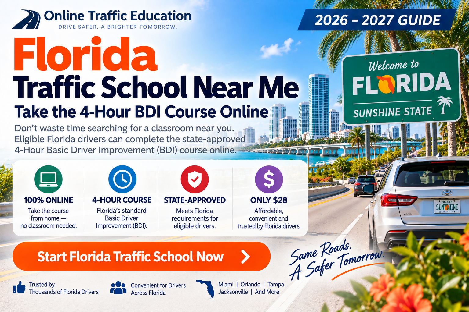 Florida Traffic School Near Me Take 4 Hour BDI Online 2026 and 2027 Guide